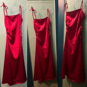 Red Satin Dress